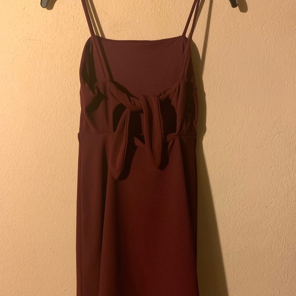 Burgundy spaghetti strap dress